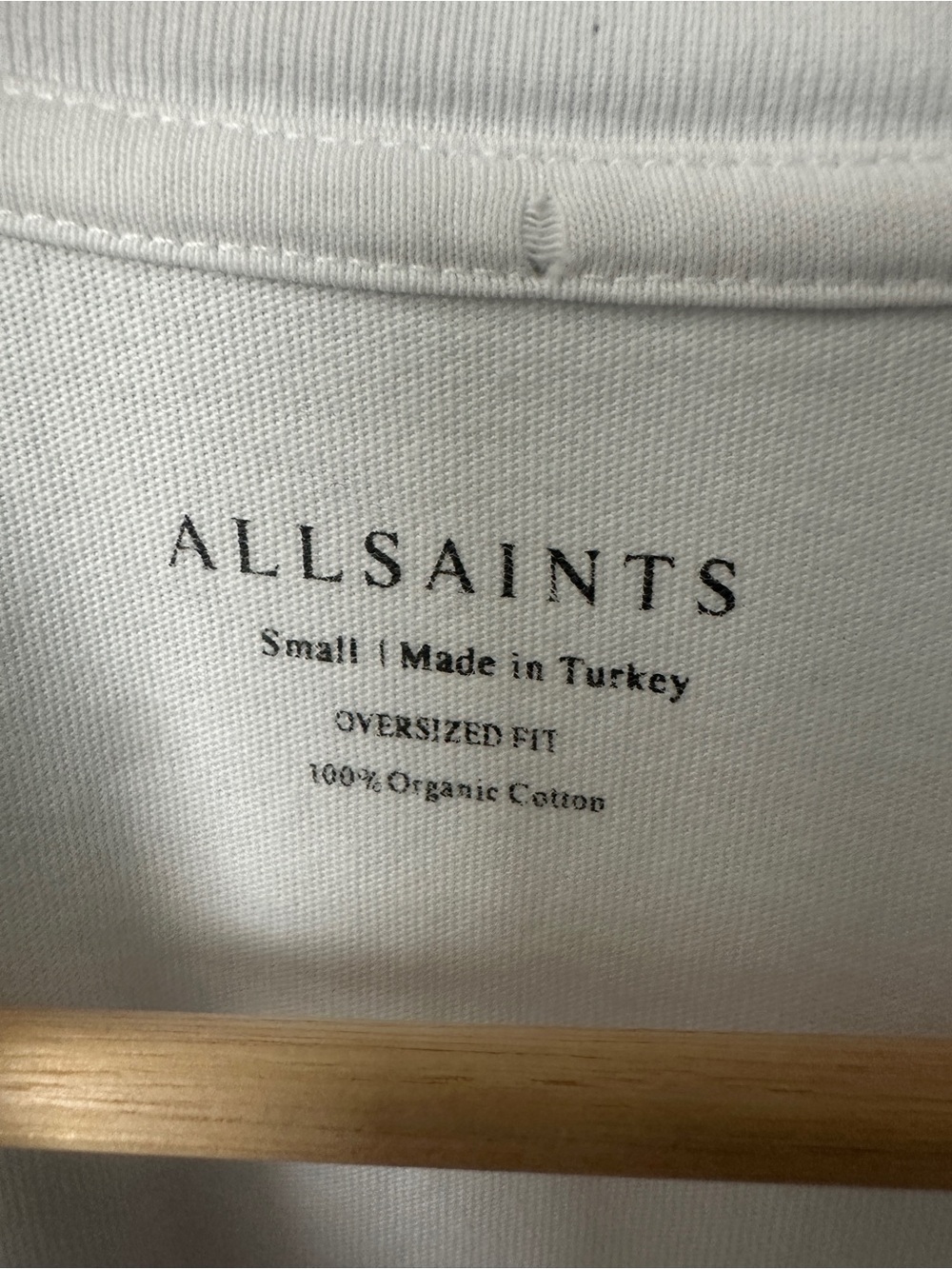 All Saints White Crewneck T-Shirt with Black Logo - Picture 3 of 4